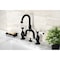 Kingston Brass Bridge Bathroom Faucet with Brass PopUp, Matte Black KS7990BPL - alternate 3